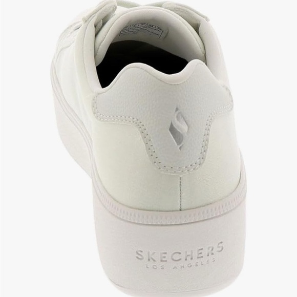 Skechers Plateau Vegan Chambray Lace Up Platform White Size 11 - Picture 2 of 14